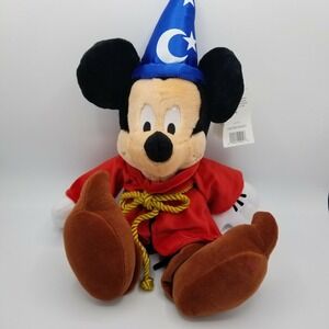 Disney Parks Fantasia Sorcerer Mickey Mouse Plush Wizard Hat Stuffed Animal VTG‎